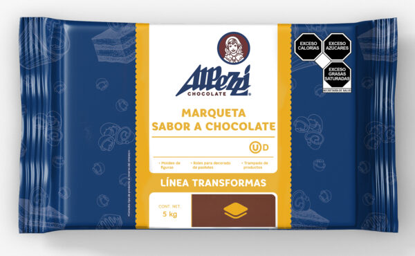 Marqueta sabor chocolate lácteo - Presentación de 5kg